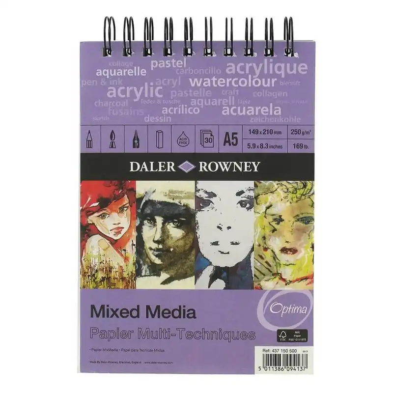 Daler-Rowney Mixed Media Spiral Pad A5 Premium