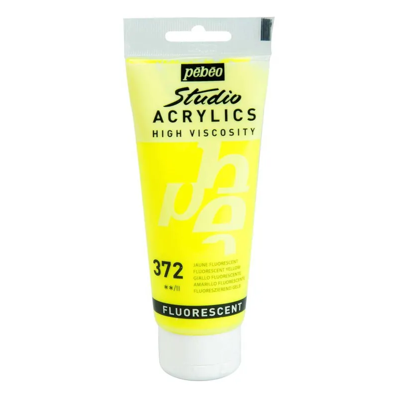Pebeo Fluorescent Yellow Studio Acrylic Paint 100ml Super Sale