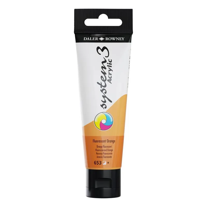 Express Delivery Daler-Rowney System3 Fluorescent Orange Acrylic Paint 59ml