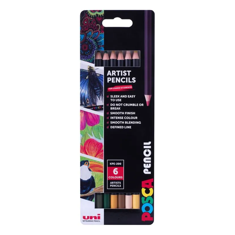 Uni-ball Posca Earth Artist Pencils 6 Pack Instant Buy