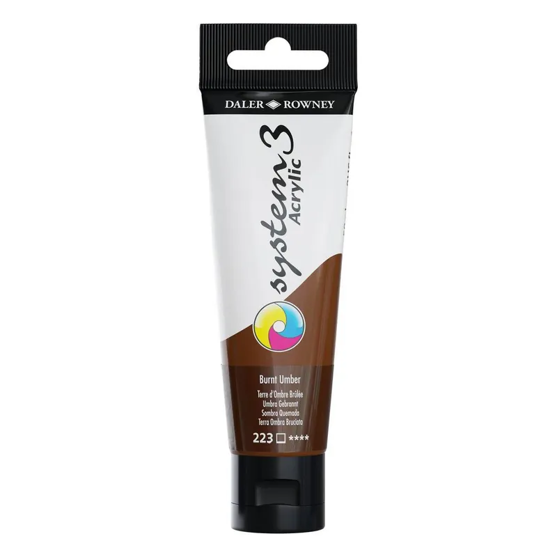Top Rated Daler-Rowney System3 Burnt Umber Acrylic Paint 59ml
