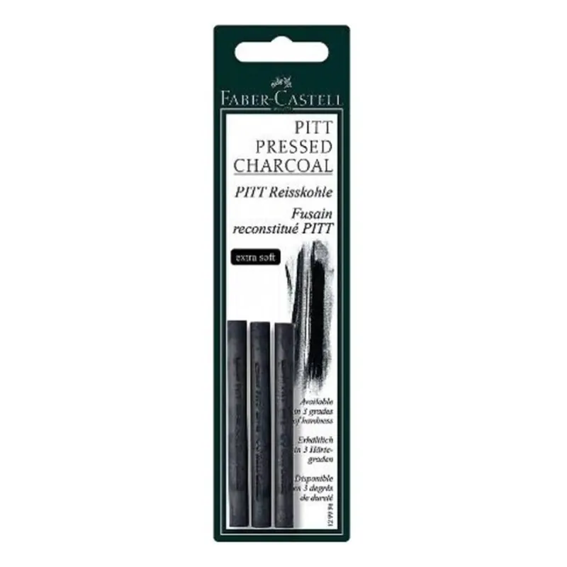 Faber Castell PITT Extra Soft Pressed Charcoal 3 Pack Instant Buy