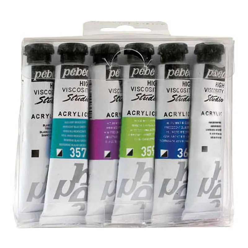 Fresh Stock Pebeo Studio Dyna Acrylic Paint Set 6 Pack
