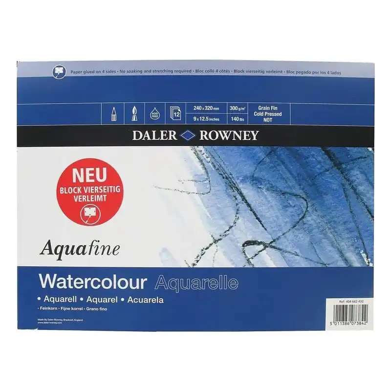 Daler-Rowney Aquafine Watercolour Block 12 Sheets Last Chance
