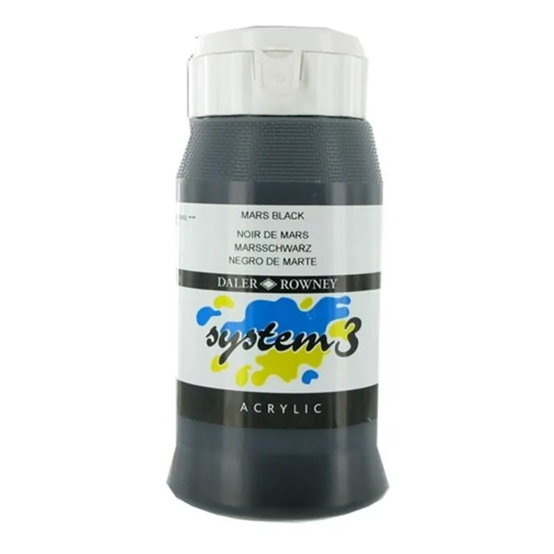 Daler-Rowney System 3 Mars Black Acrylic Paint 500ml Secure Checkout
