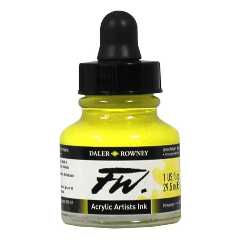 Daler-Rowney Lemon Yellow FW Artists Ink 29.5ml Wholesale