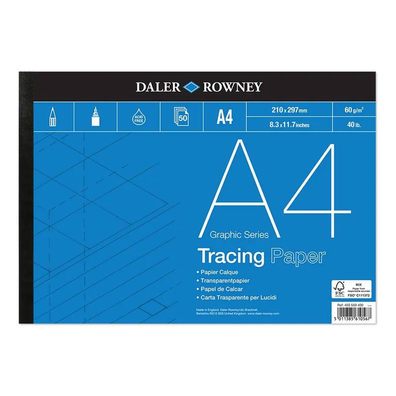 Daler-Rowney Graphic Series Tracing Paper A4 50 Sheets Best Seller