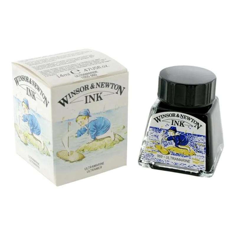 Brand New Winsor & Newton Ultramarine Drawing Ink 14ml