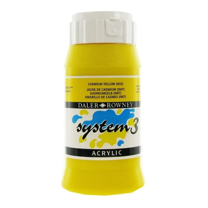 Premium Daler-Rowney System 3 Cadmium Yellow Hue Acrylic Paint 500ml