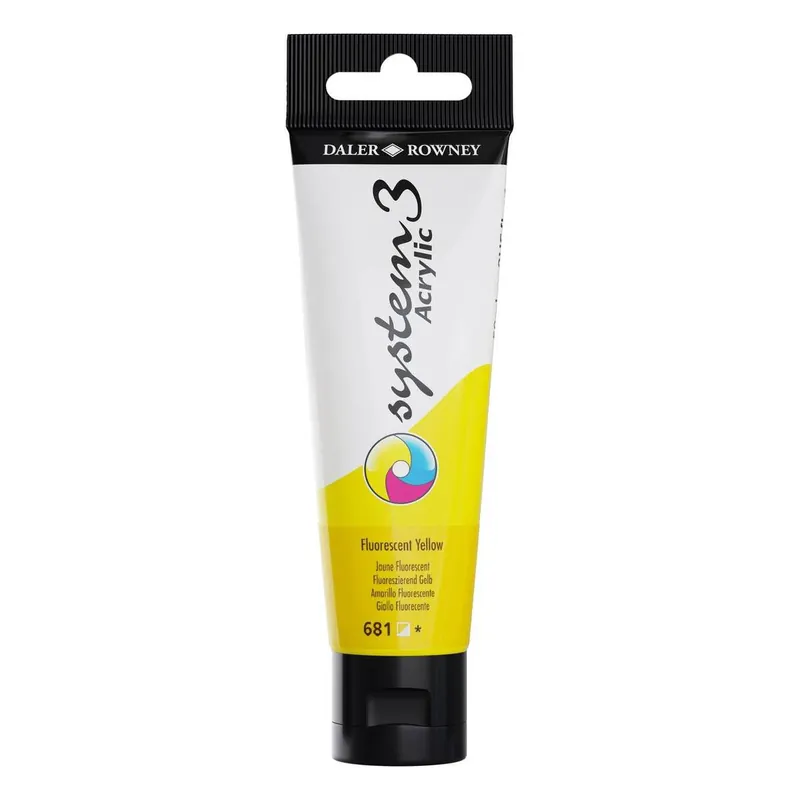 Daler-Rowney System3 Fluorescent Yellow Acrylic Paint 59ml New Arrival