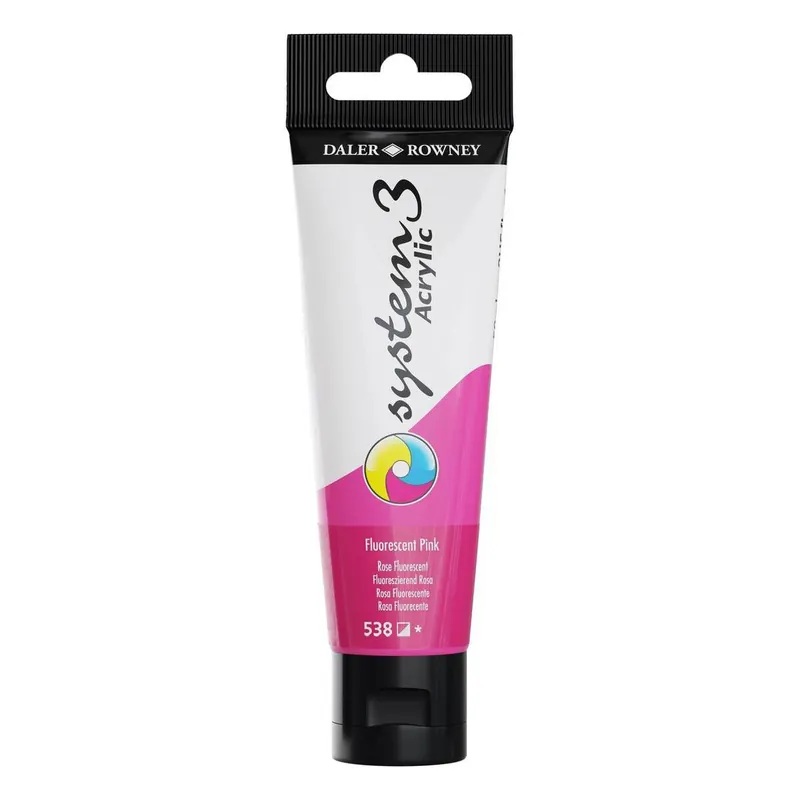 Daler-Rowney System3 Fluorescent Pink Acrylic Paint 59ml Popular