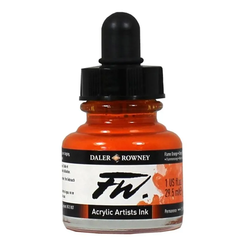 Daler-Rowney Flame Orange FW Artists Ink 29.5ml Direct From Factory