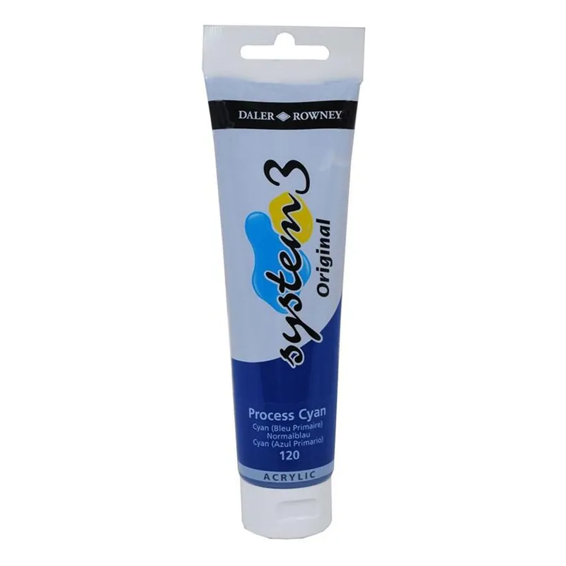 Original Daler-Rowney System3 Process Cyan Acrylic Paint 150ml