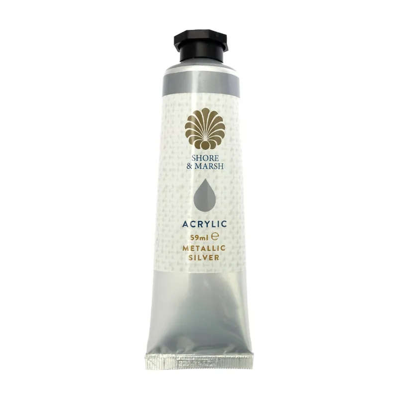 One Day Deal Shore & Marsh Metallic Silver Acrylic Paint 59ml