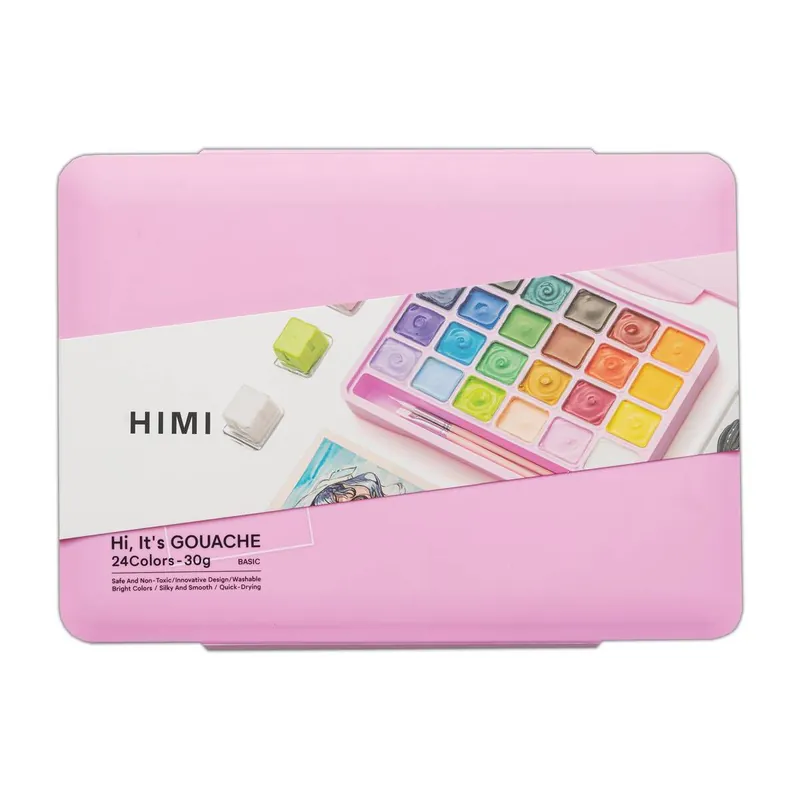 HIMI Pink Jelly Cup Gouache Set 30ml 24 Pack Viral