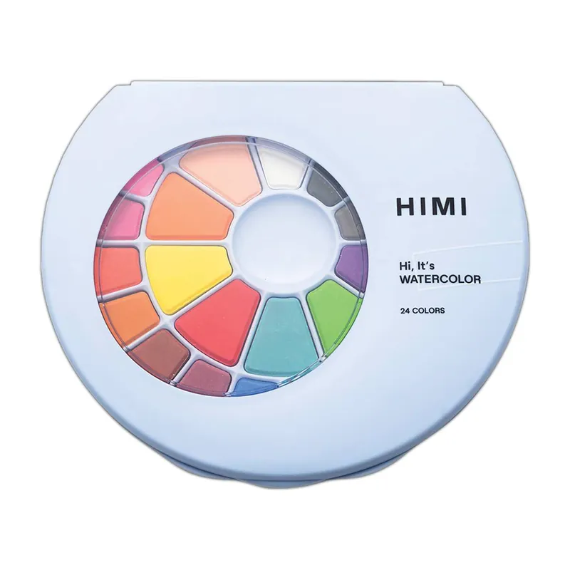 HIMI Blue Solid Watercolour Pan Set 24 Pack Same Day Shipping