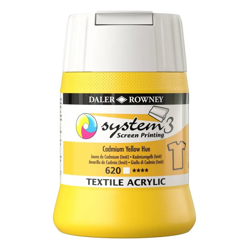 Daler-Rowney System3 Cadmium Yellow Hue Textile Acrylic Ink 250ml Must Have