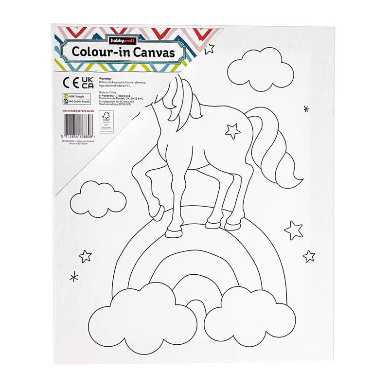 Factory Price Unicorn Colour-in Canvas