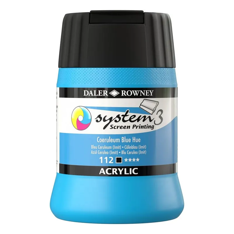 Direct From Manufacturer Daler-Rowney System3 Coeruleum Blue Screen Printing Acrylic Ink 250ml