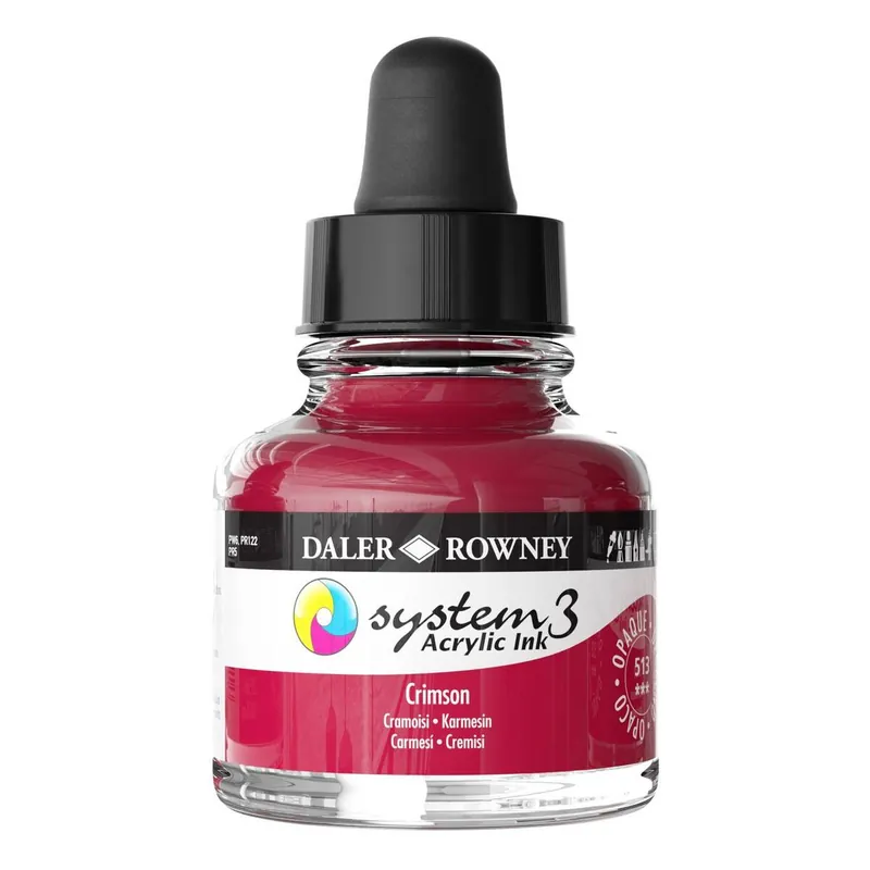 Daler-Rowney System3 Crimson Acrylic Ink 29.5ml Exclusive