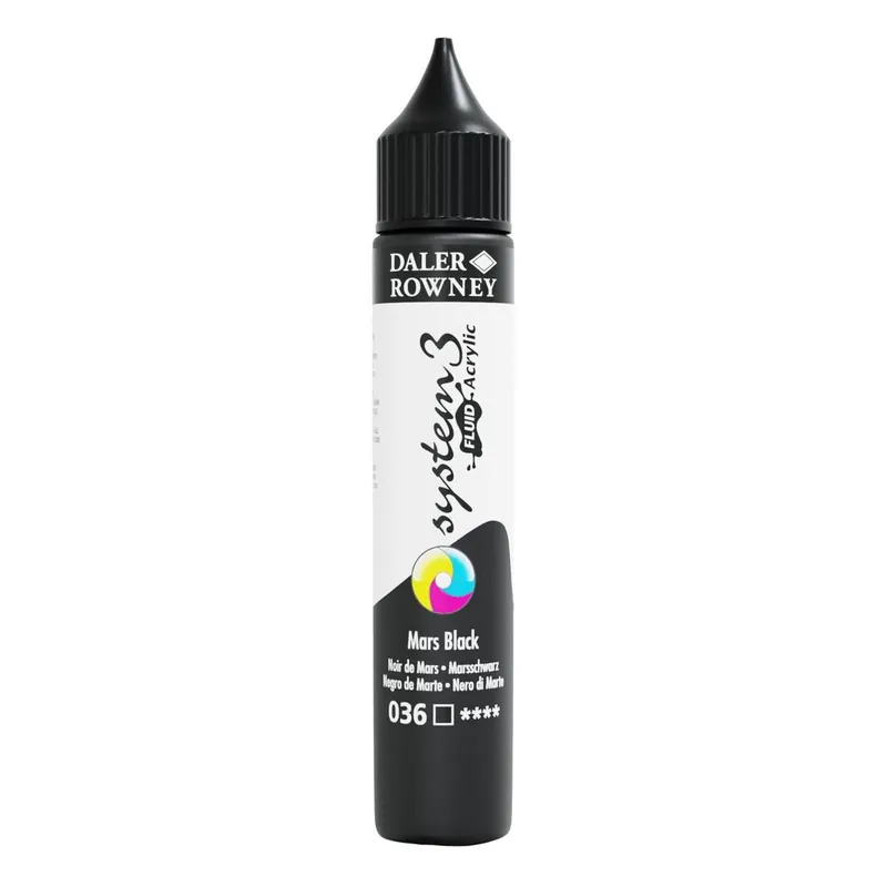 Daler-Rowney System3 Mars Black Fluid Acrylic 29.5ml (036) Wholesale