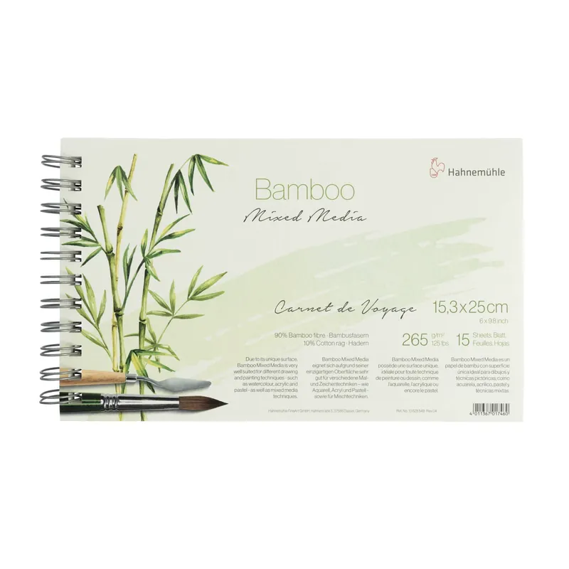 Order Now Hahnmuhle Bamboo Mixed Media Carnet de Voyage 15cm x 25cm 15 Sheets