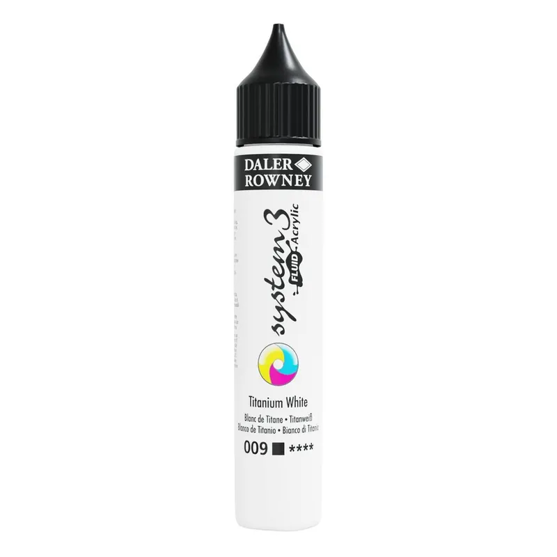 Daler-Rowney System3 Titanium White Fluid Acrylic 29.5ml (009) Original
