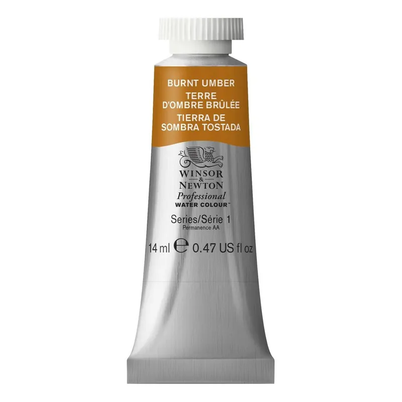Winsor & Newton Burnt Umber Professional Watercolour Tube 14ml Handmade