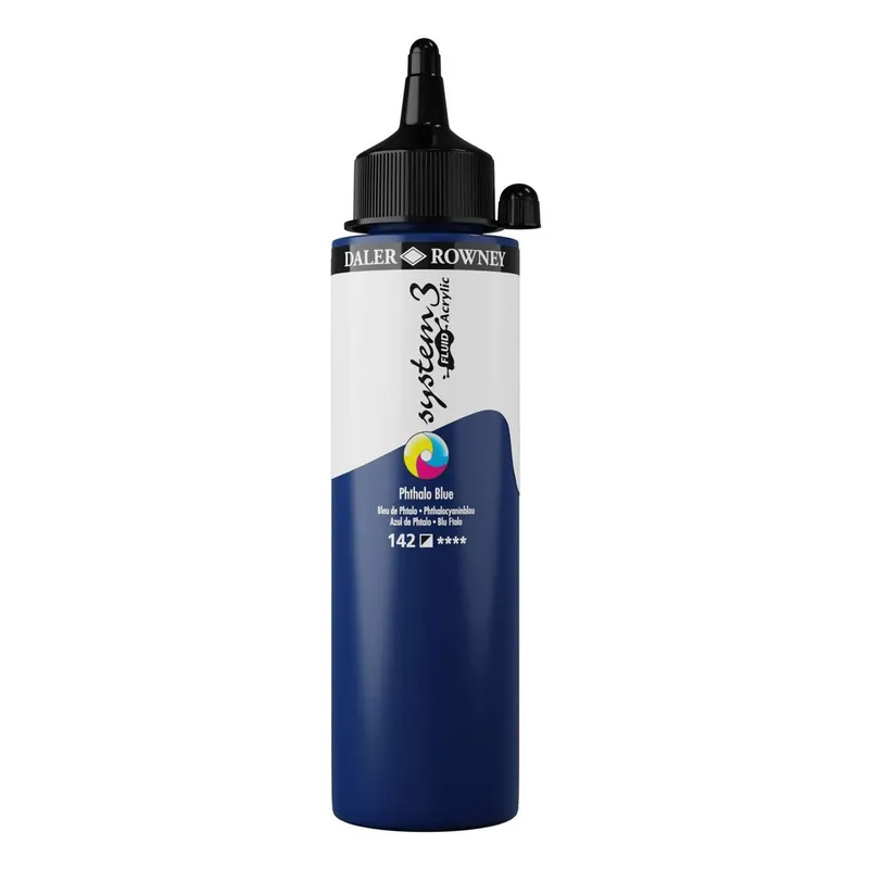 Daler-Rowney System3 Phthalo Blue Fluid Acrylic 250ml (142) New Release