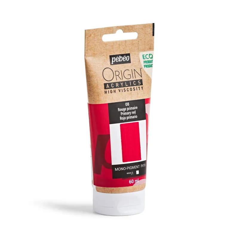 Warranty Included Pebeo Origin Primary Red Acrylic Paint 60ml