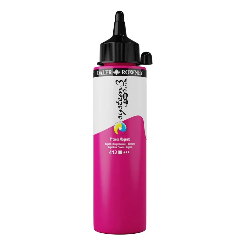 No Minimum Order Daler-Rowney System3 Process Magenta Fluid Acrylic 250ml (412)