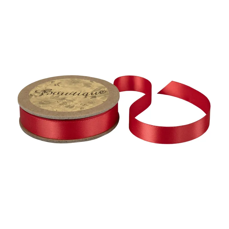 Red Double-Faced Satin Ribbon 12mm x 5m Viral