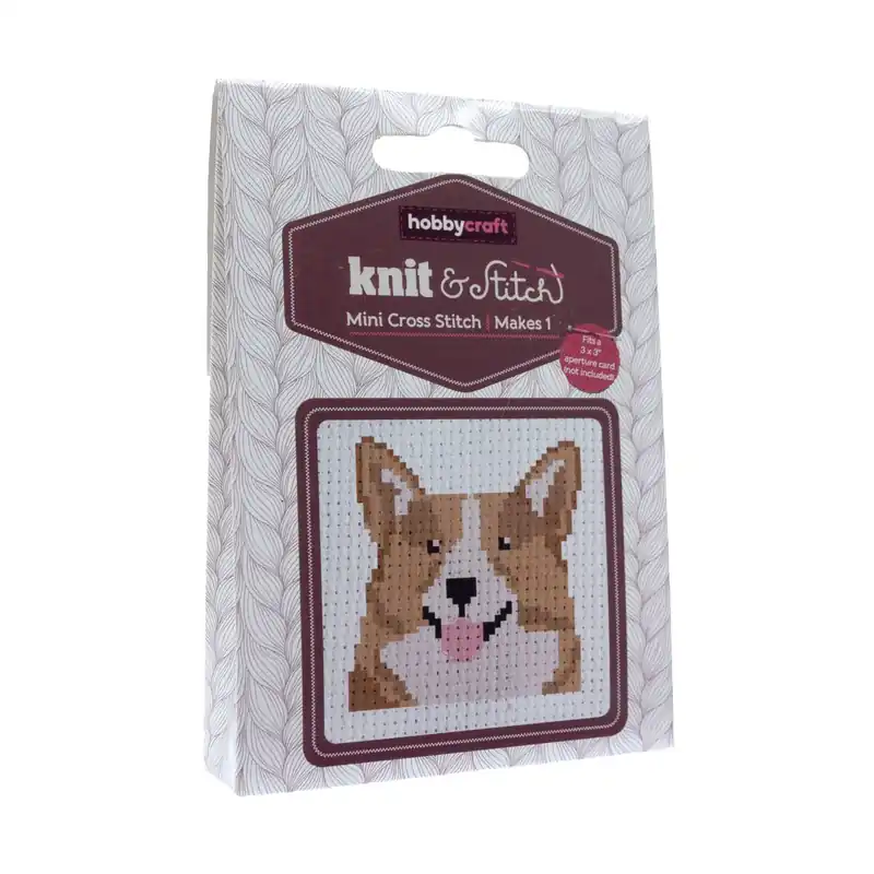Crafted Mini Corgi Cross Stitch Kit