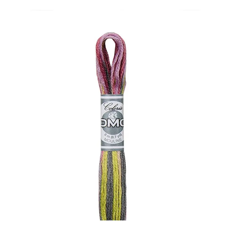 DMC Purple and Yellow Coloris Mouline Cotton Thread 8m (4509) High Quality