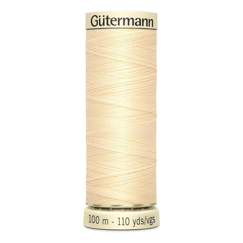 Certified Gutermann Cream Sew All Thread 100m (610)