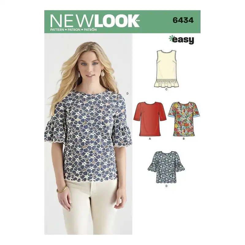 Shop Now New Look Women's Top Sewing Pattern 6434