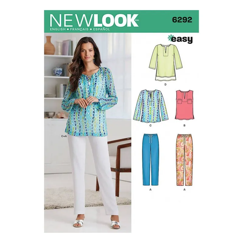 Hassle-Free Returns New Look Women's Top and Trousers Sewing Pattern 6292