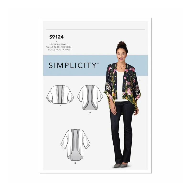 Free Returns Simplicity Women’s Jacket Sewing Pattern S9124 (XXS-XXL)