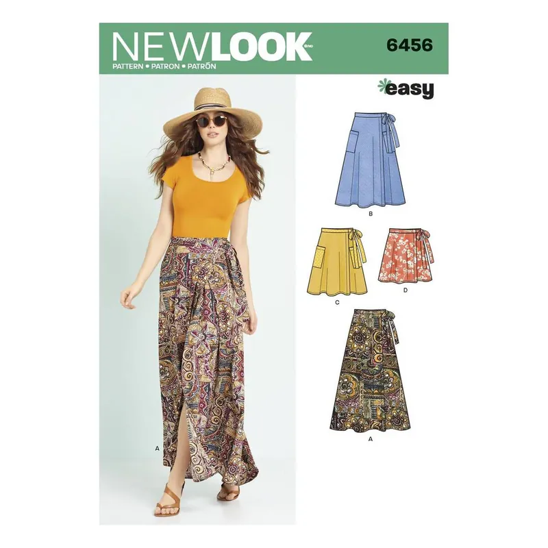 New Look Women's Easy Wrap Skirts Sewing Pattern 6456 Worldwide Shipping
