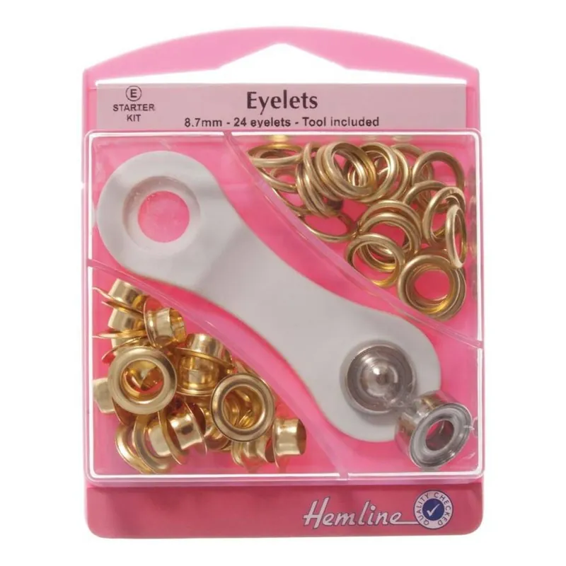 Affordable Eyelets Starter Kit Gold 8.7mm