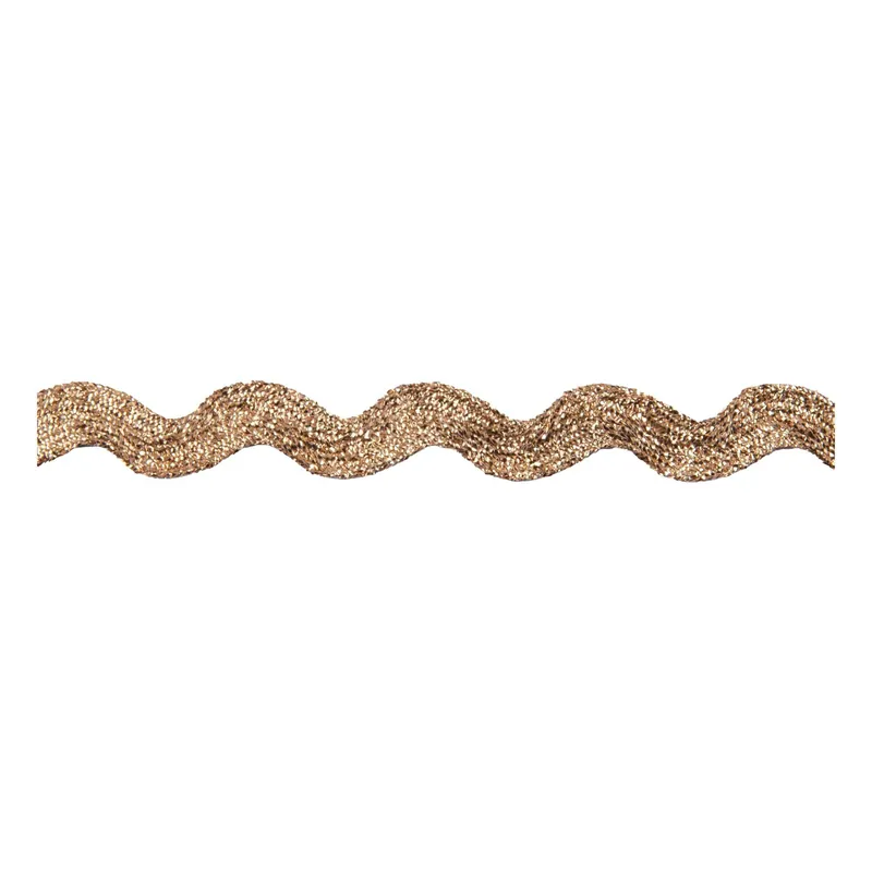 Gold 10mm Metallic Ric Rac Trim by the Metre Free Delivery