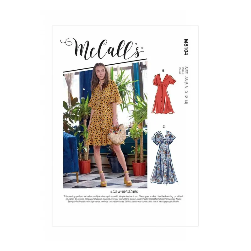 Limited Offer McCall’s Dawn Dress Sewing Pattern M8104 (6-14)
