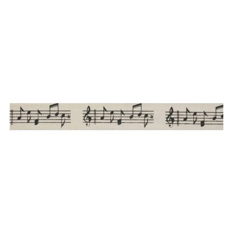 Musical Note Cotton Ribbon 15mm x 5m Mega Sale
