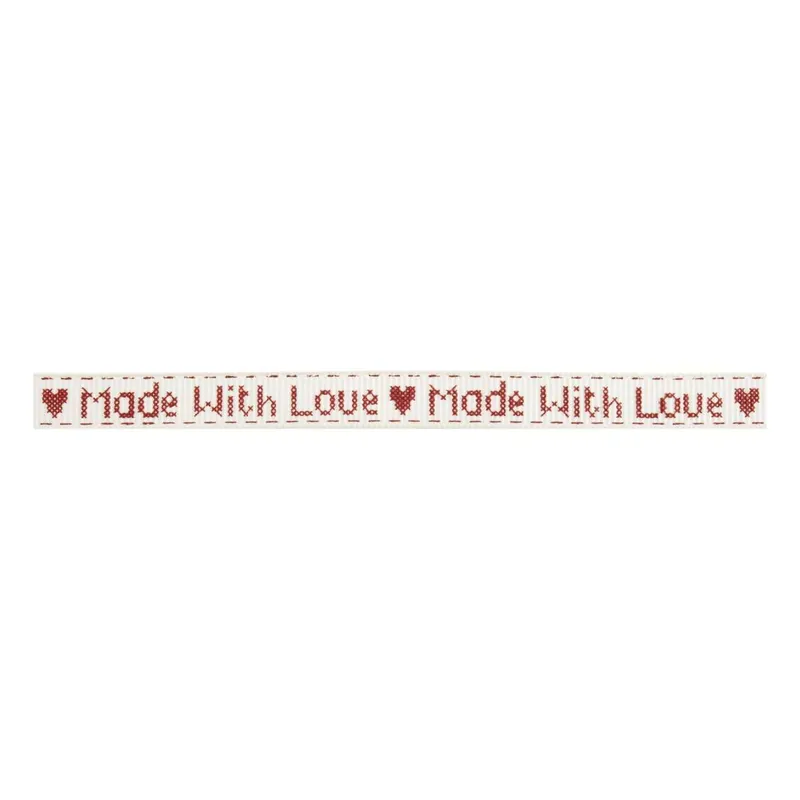 Dark Red With Love Grosgrain Ribbon 10mm x 5m Price Cut