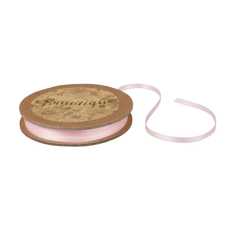 Handmade Light Pink Double-Faced Satin Ribbon 3mm x 5m