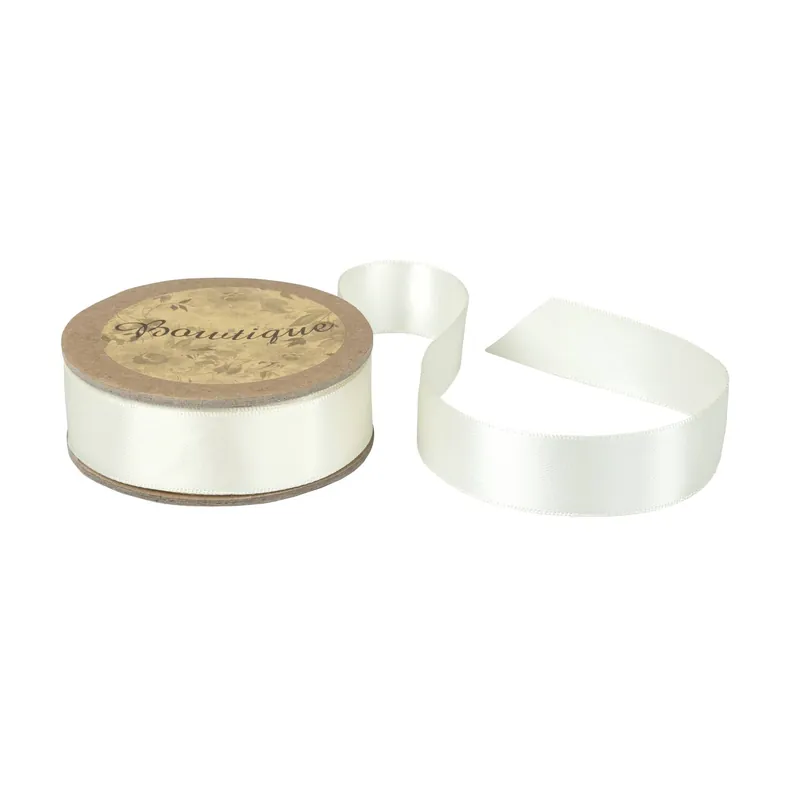 Antique White Double-Faced Satin Ribbon 18mm x 5m Premium