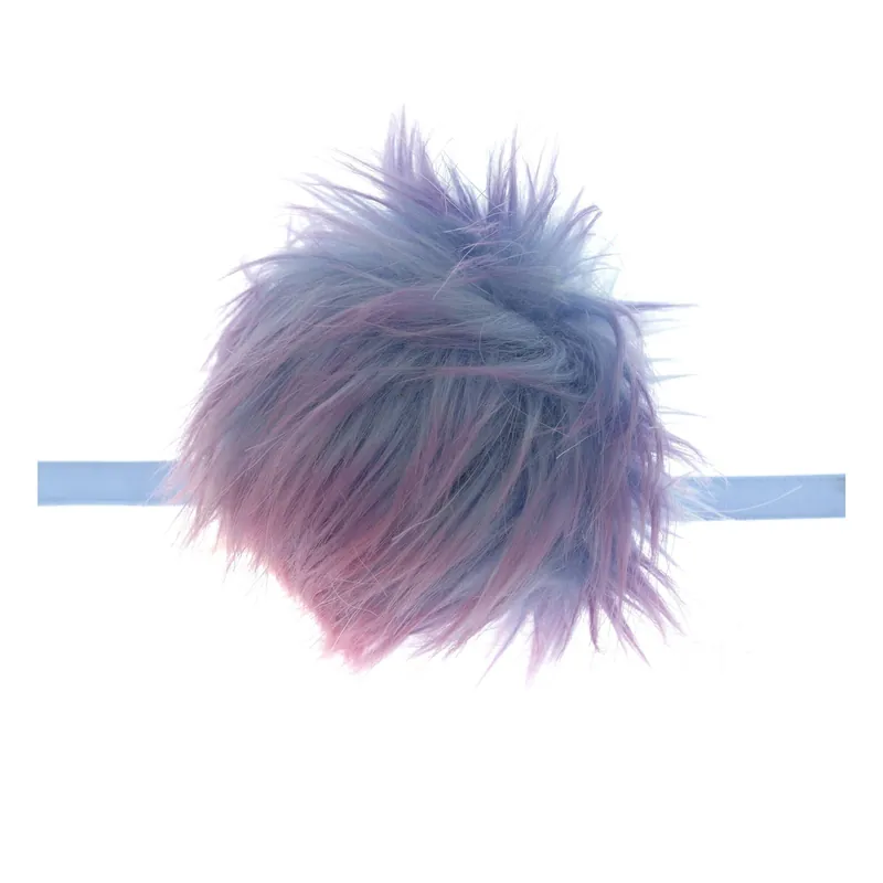Rainbow Faux Fur Pom Pom 11cm Seasonal Sale