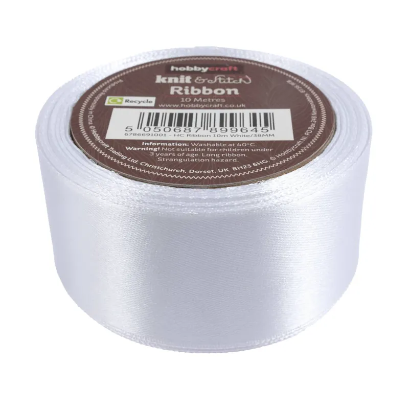 White Satin Ribbon 38mm x 10m Order Now