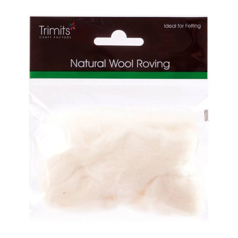 Mega Sale Trimits White Natural Wool Roving 10g