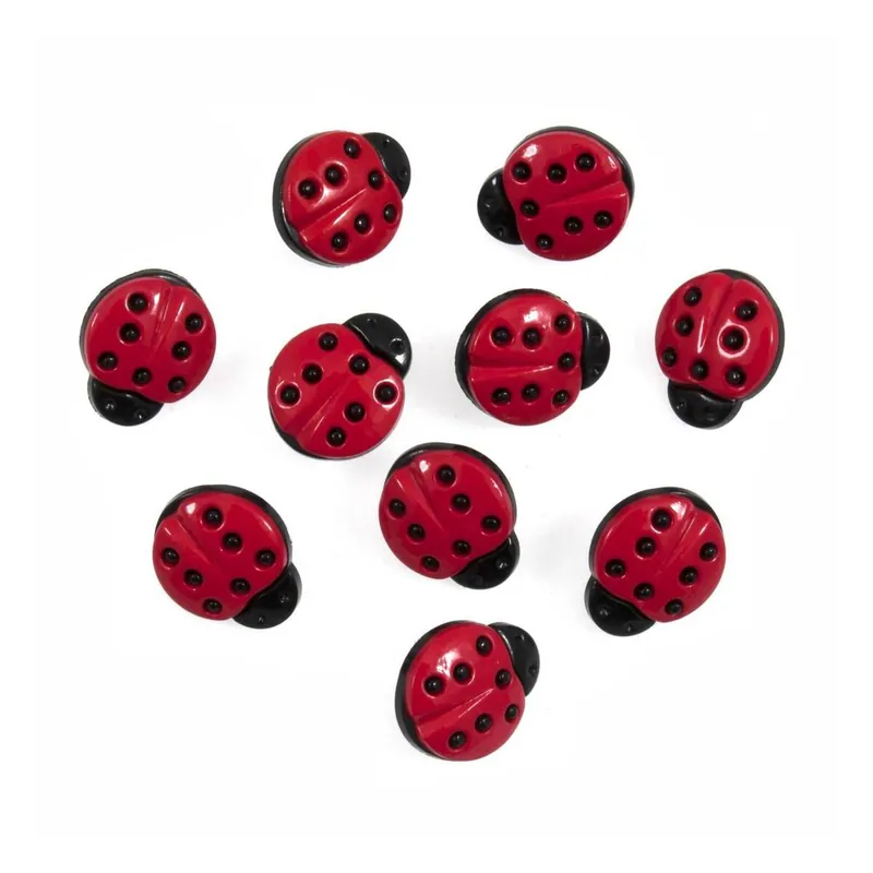 Fast Shipping Trimits Red Ladybird Novelty Buttons 7 Pieces